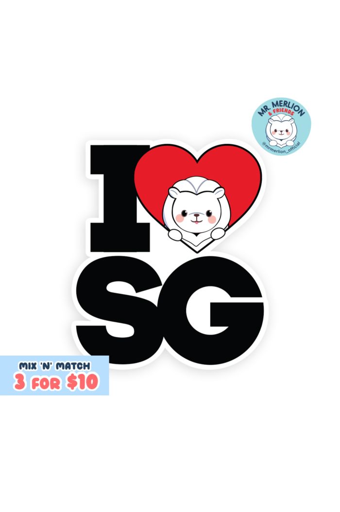 MR MERLION I LOVE SG STICKER