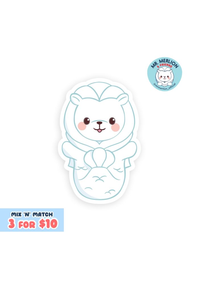 MR MERLION MERLION WHITE STICKER