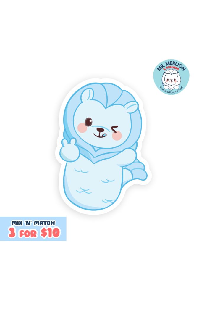 MR MERLION MERLION BLUE STICKER