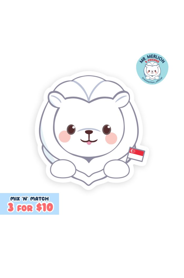 MR MERLION MERLION FLAG WHITE STICKER