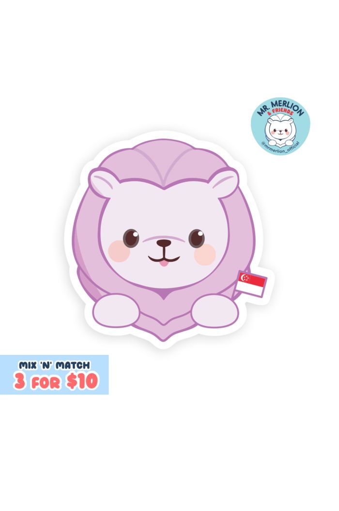 MR MERLION MERLION FLAG LAVENDER STICKER