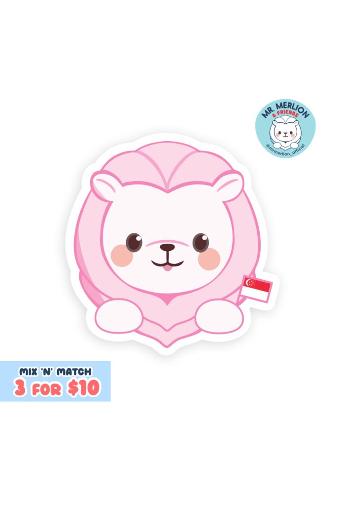 MR MERLION MERLION FLAG PINK STICKER STICKER L