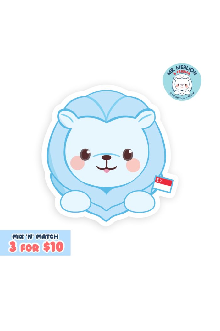 MR MERLION MERLION FLAG BLUE STICKER STICKER L