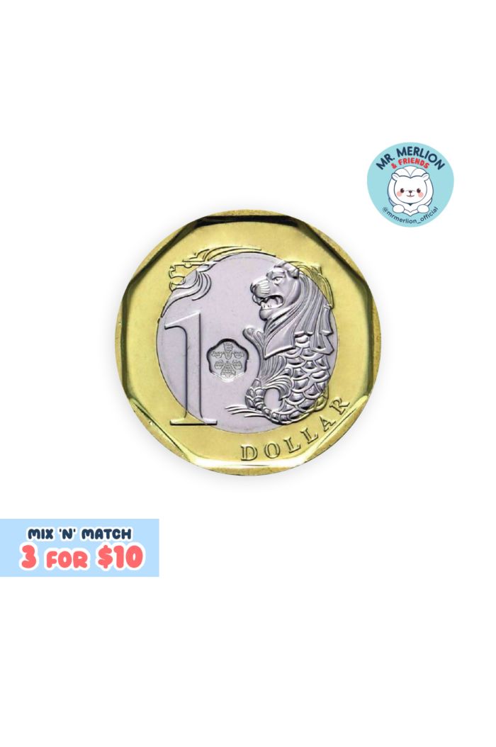 MR MERLION 1 DOLLAR COIN STICKER STICKER L