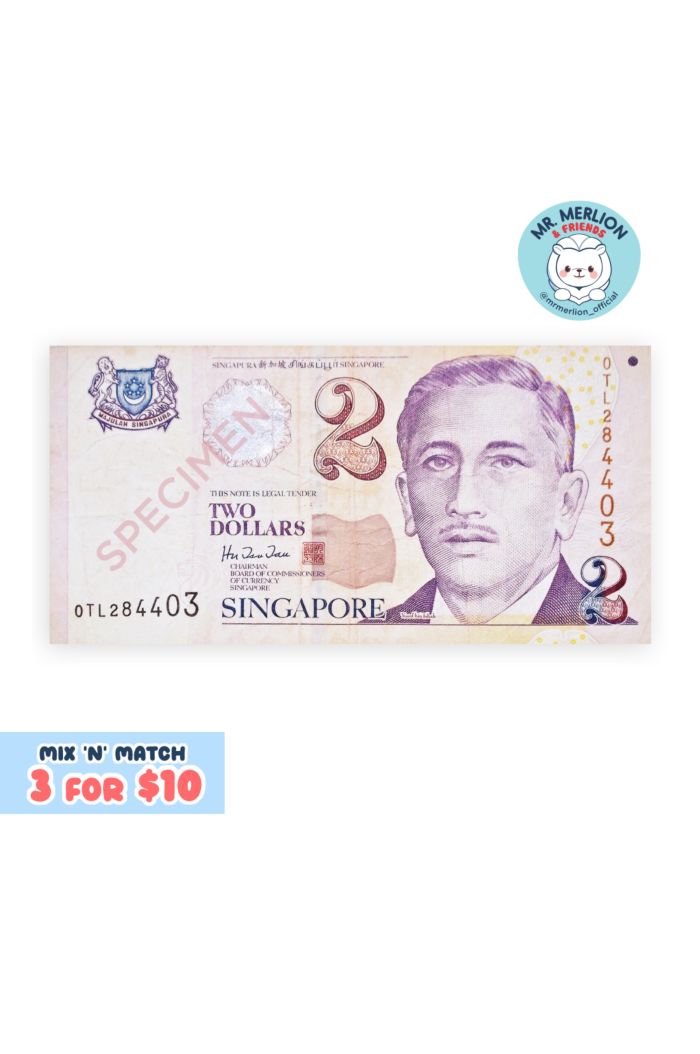 MR MERLION 2 DOLLARS NOTE STICKER STICKER L