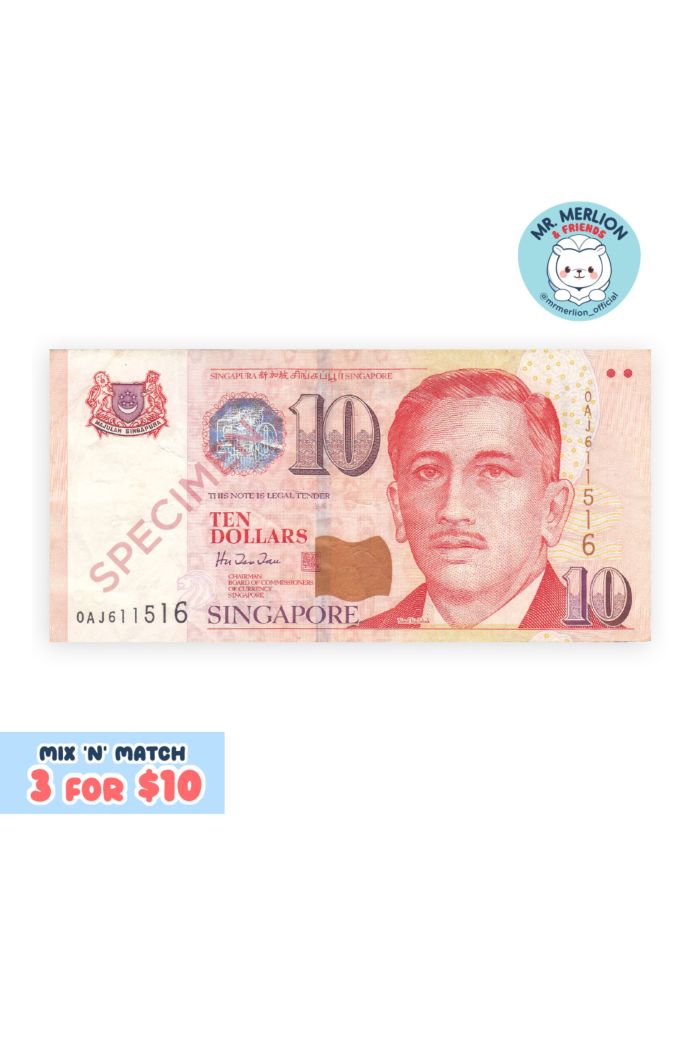 MR MERLION 10 DOLLARS NOTE STICKER