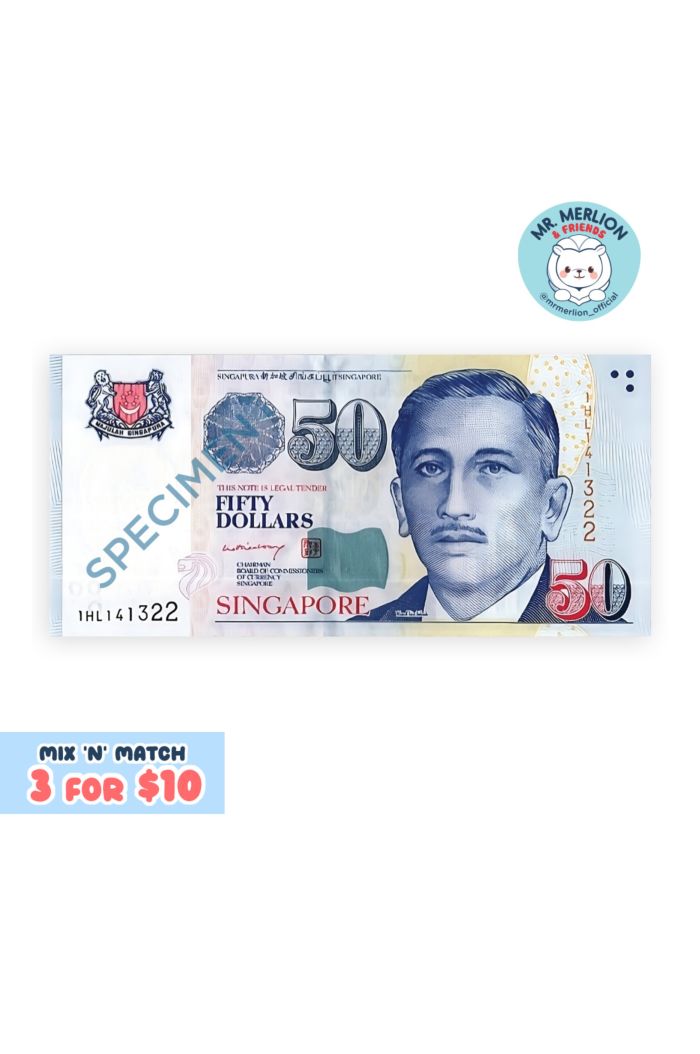 MR MERLION 50 DOLLARS NOTE STICKER