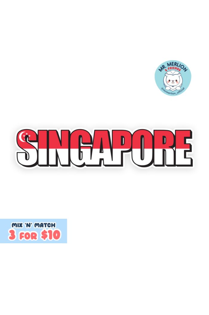 MR MERLION SINGAPORE STICKER STICKER L