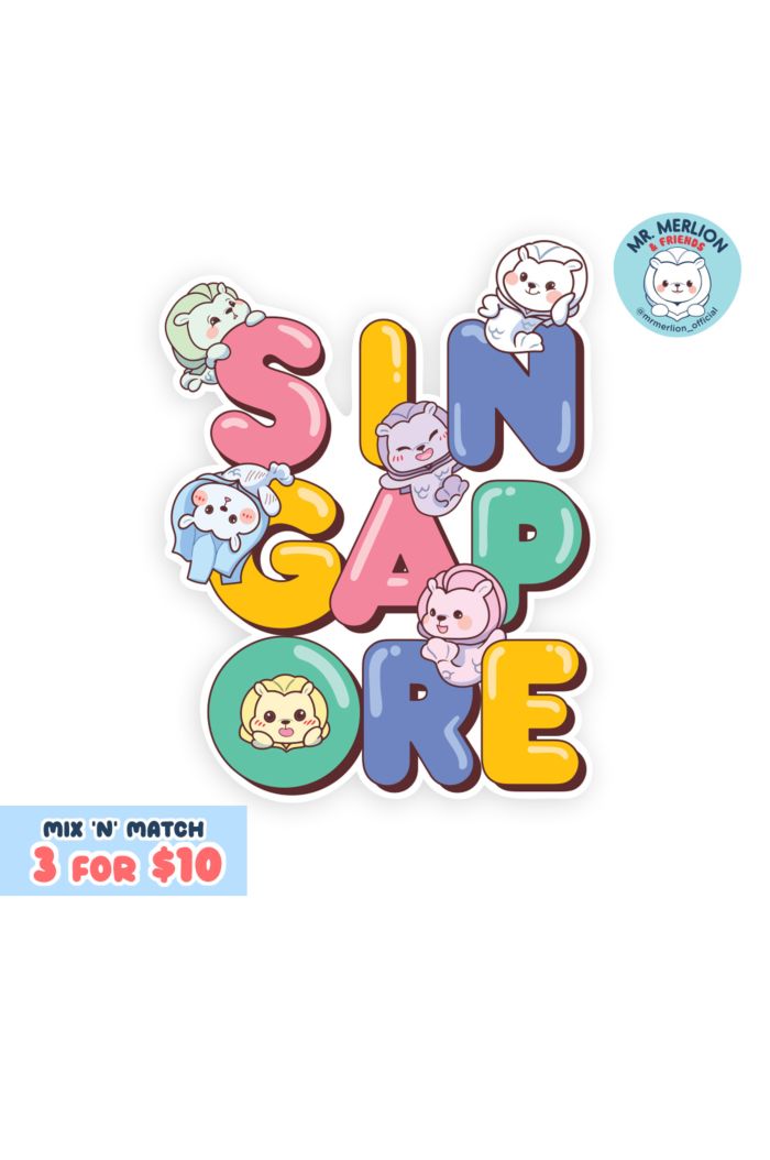 MR MERLION SIN-GAP-ORE STICKER STICKER L