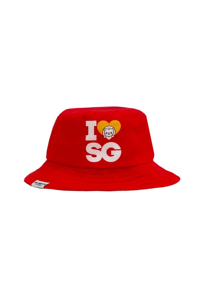 MR MERLION REVERSIBLE BUCKET HAT - ADULT RED L