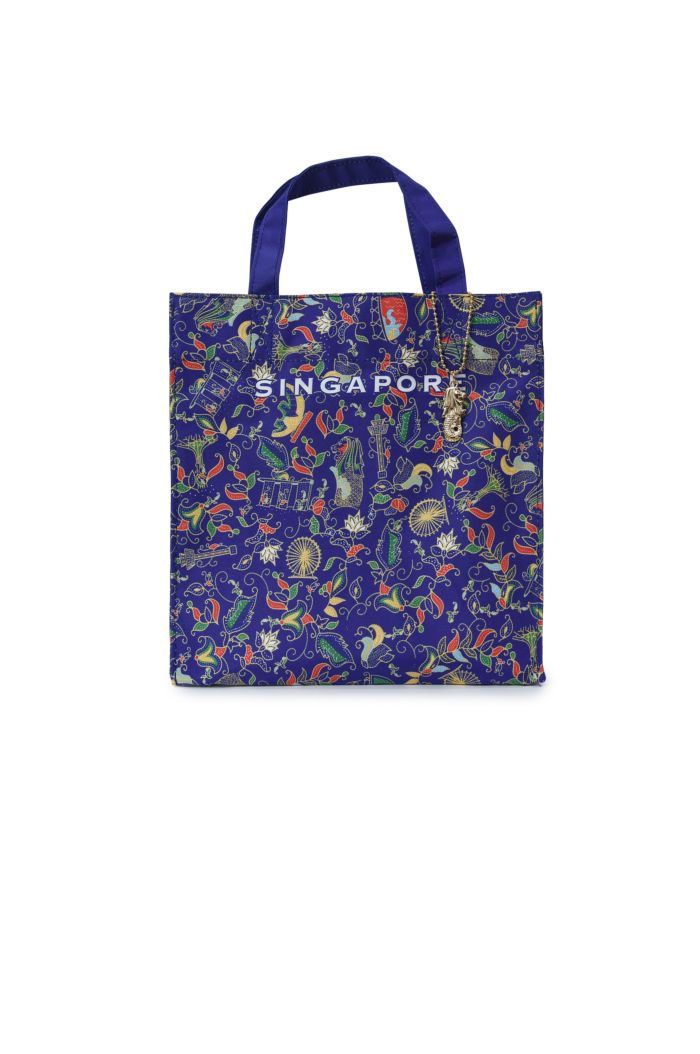 MISS SINGAPORE BATIK LUNCH BAG NAVY 23.5cm x 23.5cm