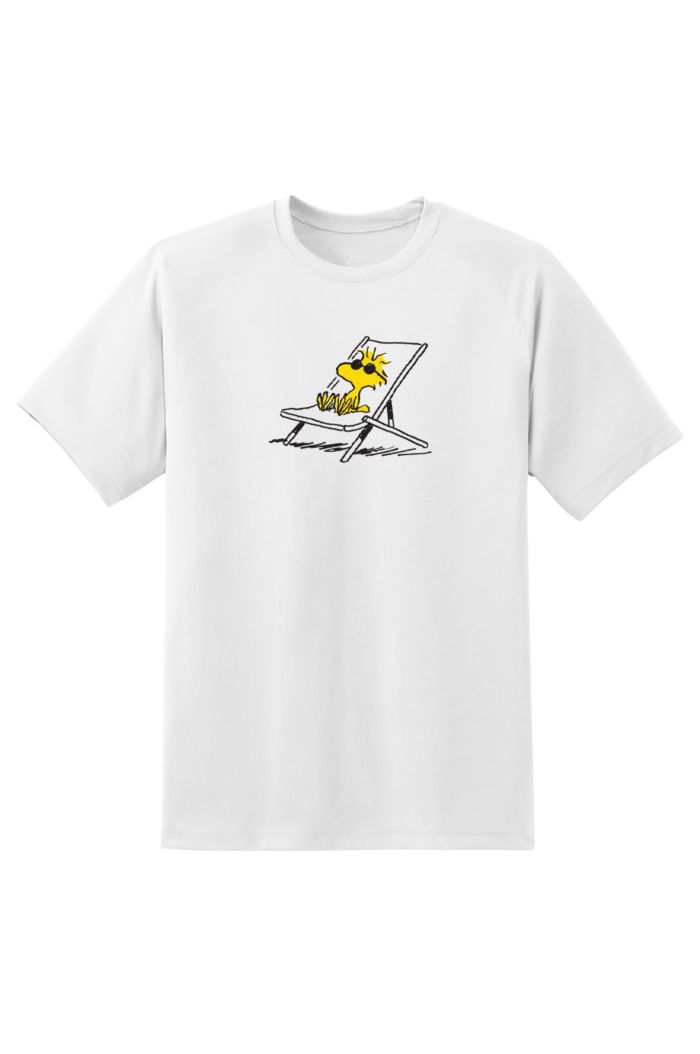 PEANUTS WOODSTOCK SUN TANNING T-SHIRT WHITE XS