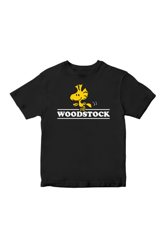 PEANUTS WOODSTOCK LINES T-SHIRT - KIDS BLACK S