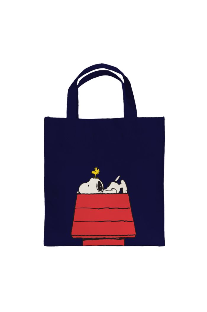 PEANUTS DOG HOUSE LUNCH BAG NAVY 23.5cm x 23.5cm