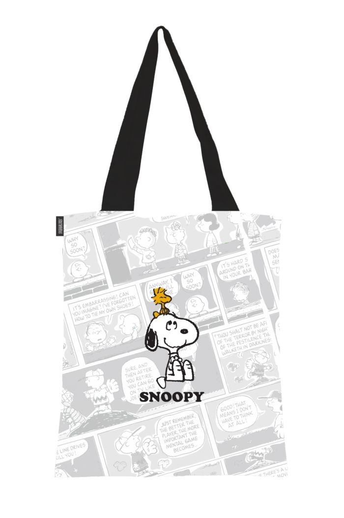 PEANUTS  PEANUTS COMIC CANVAS TOTE BAG WHITE 39cm x 35.5cm