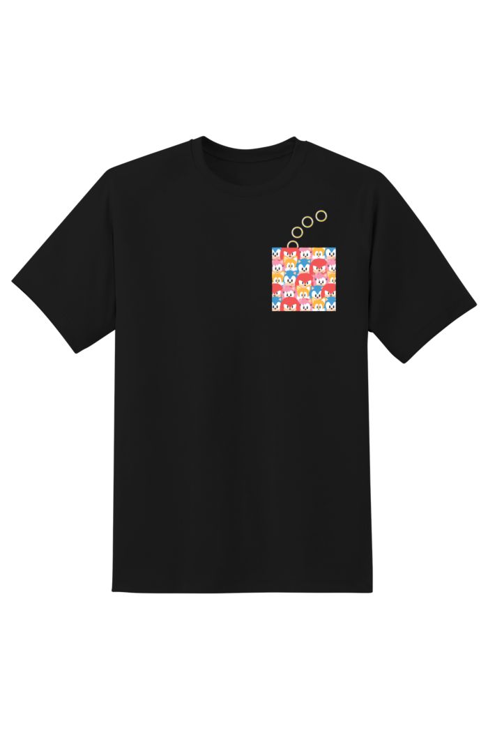 SONIC CLASSIC POCKET CANDY POP T-SHIRT BLACK XS