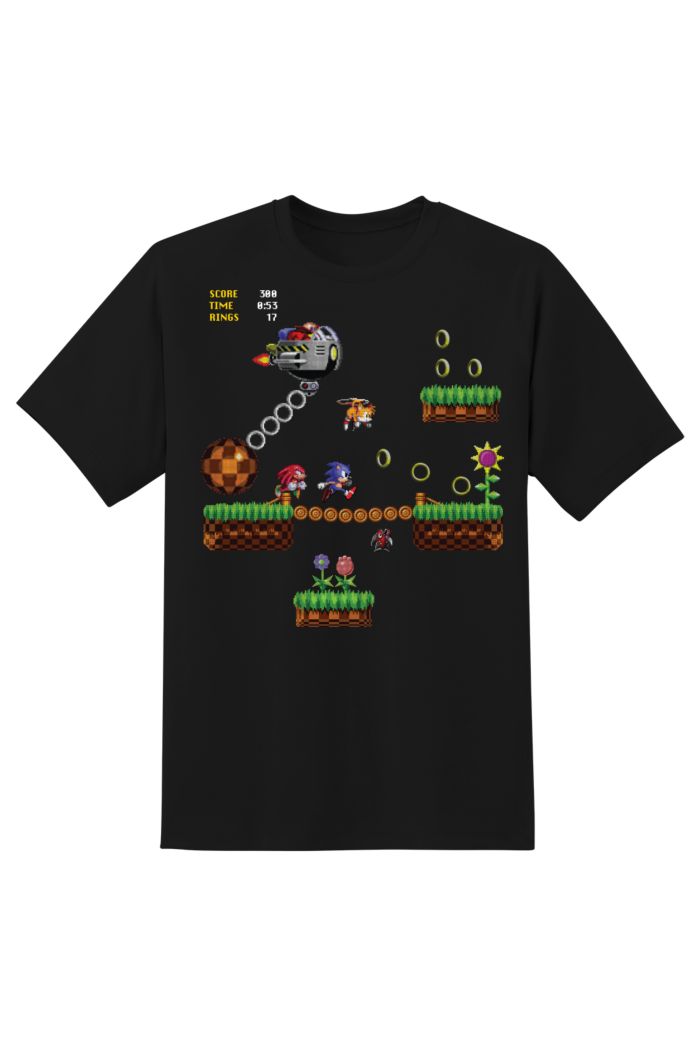 SONIC PIXEL ART T-SHIRT BLACK XS