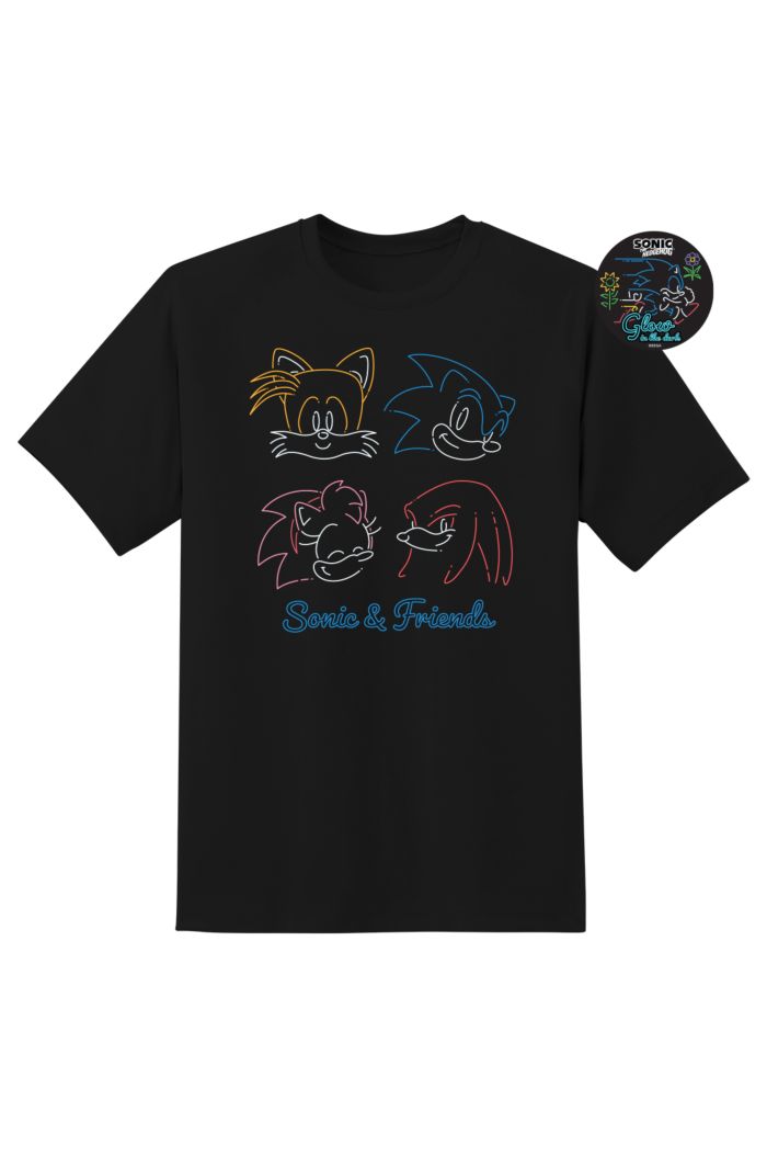 SONIC NEON HEADS T-SHIRT BLACK XS