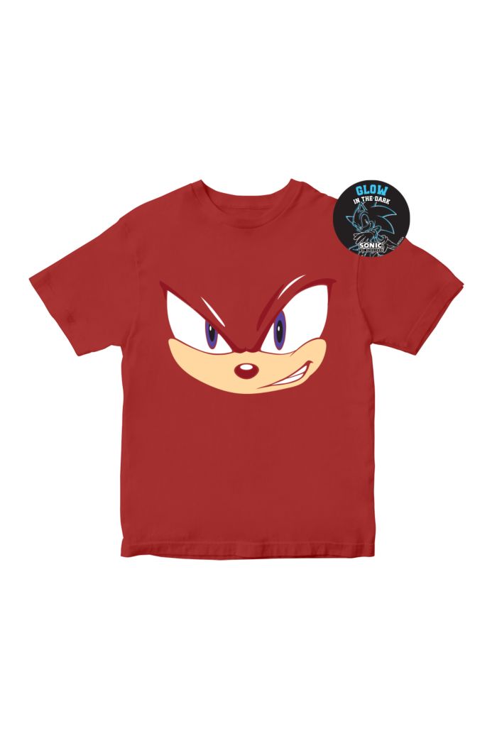 SONIC KNUCKLES BIG FACE T-SHIRT - KIDS RED S