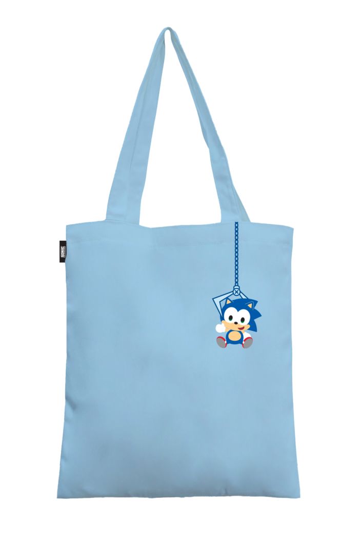 SONIC CLAW MACHINE CANVAS TOTE BAG PASTEL BLUE 39cm x 35.5cm