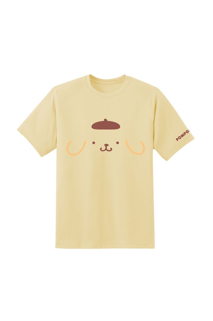 SANRIO POMPOMPURI FACE  T-SHIRT LIGHT YELLOW S