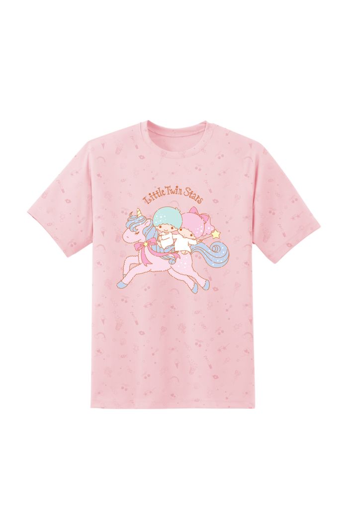 SANRIO LITTLE TWIN STARS UNICORN T-SHIRT LIGHT PINK L