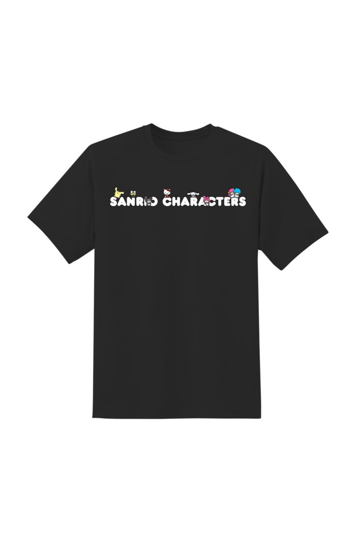 SANRIO MIX CHARACTERS T-SHIRT BLACK XS