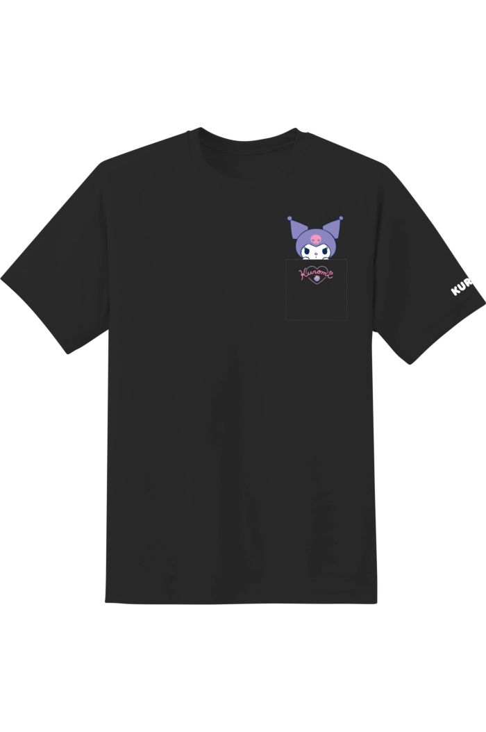 SANRIO KUROMI POCKET T-SHIRT BLACK XS