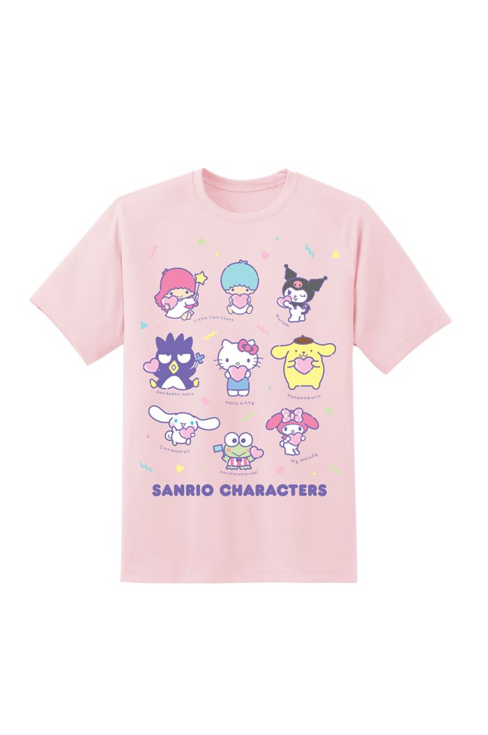 SANRIO MIX 9 CHARACTERS T-SHIRT LIGHT PINK L