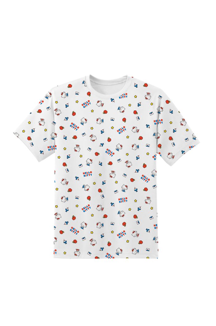 SANRIO MINI HELLO KITTY ALLOVER T-SHIRT WHITE XS
