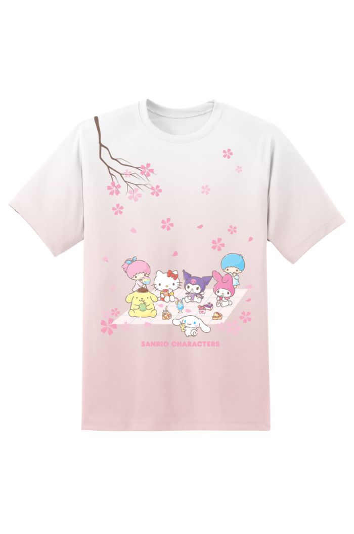SANRIO MIX HANAMI T-SHIRT WHITE PINK OMBRE L