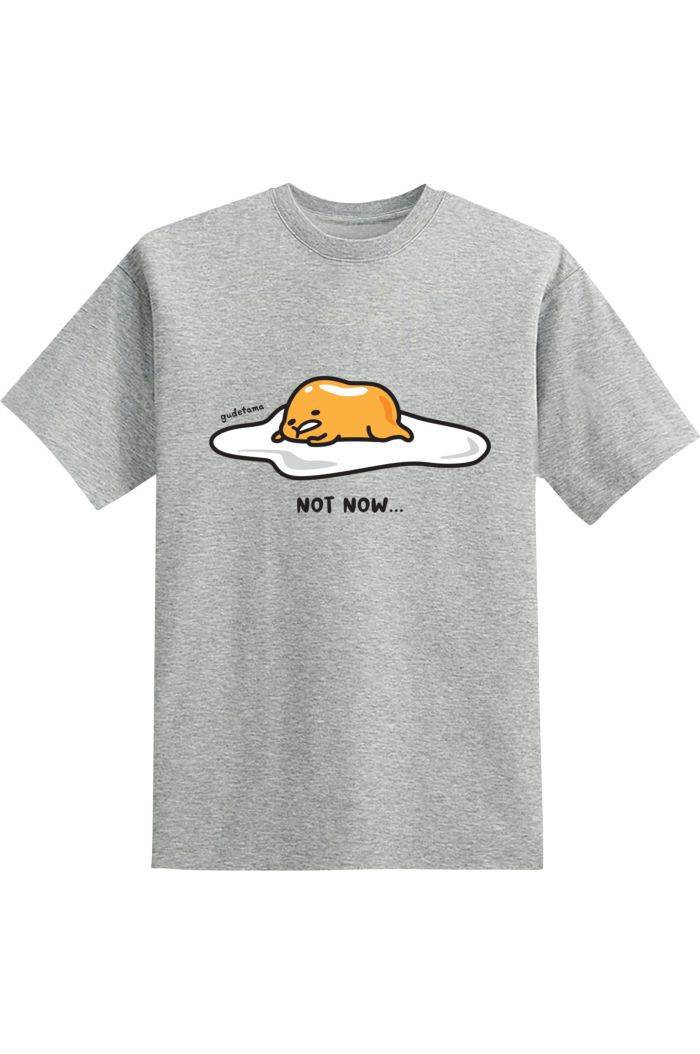 SANRIO GUDETAMA NOT NOW T-SHIRT HEATHER GREY XS