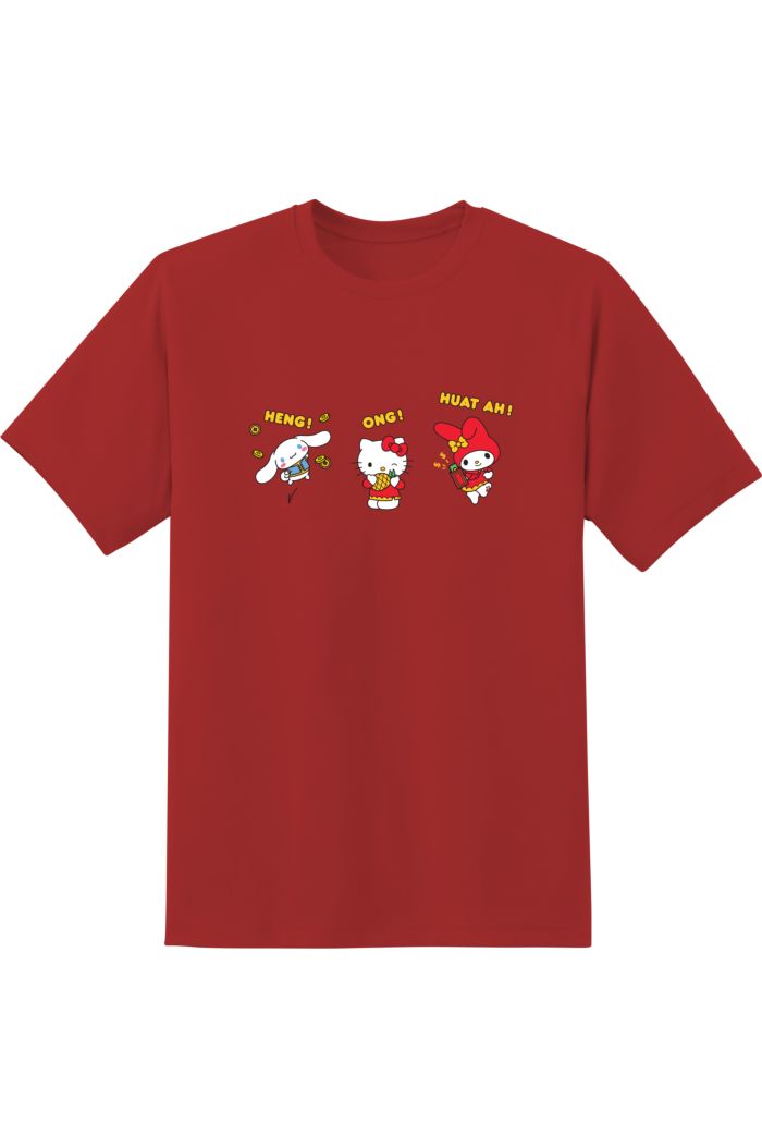 SANRIO MIX HENG ONG HUAT T-SHIRT RED XS