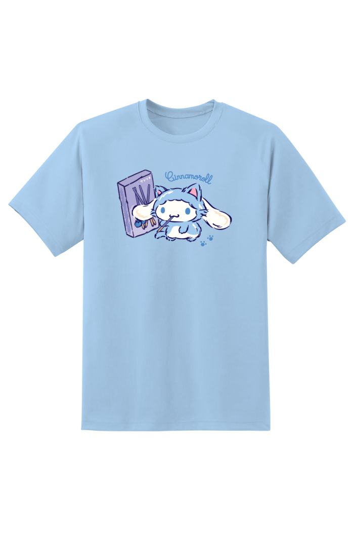 SANRIO CN NEKO POCKY T-SHIRT PASTEL BLUE L