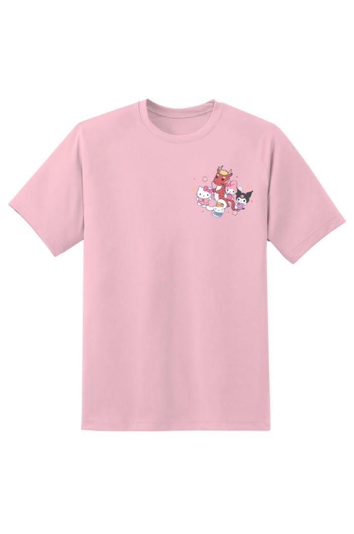 SANRIO MIX DRAGON DANCE T-SHIRT PASTEL PINK M
