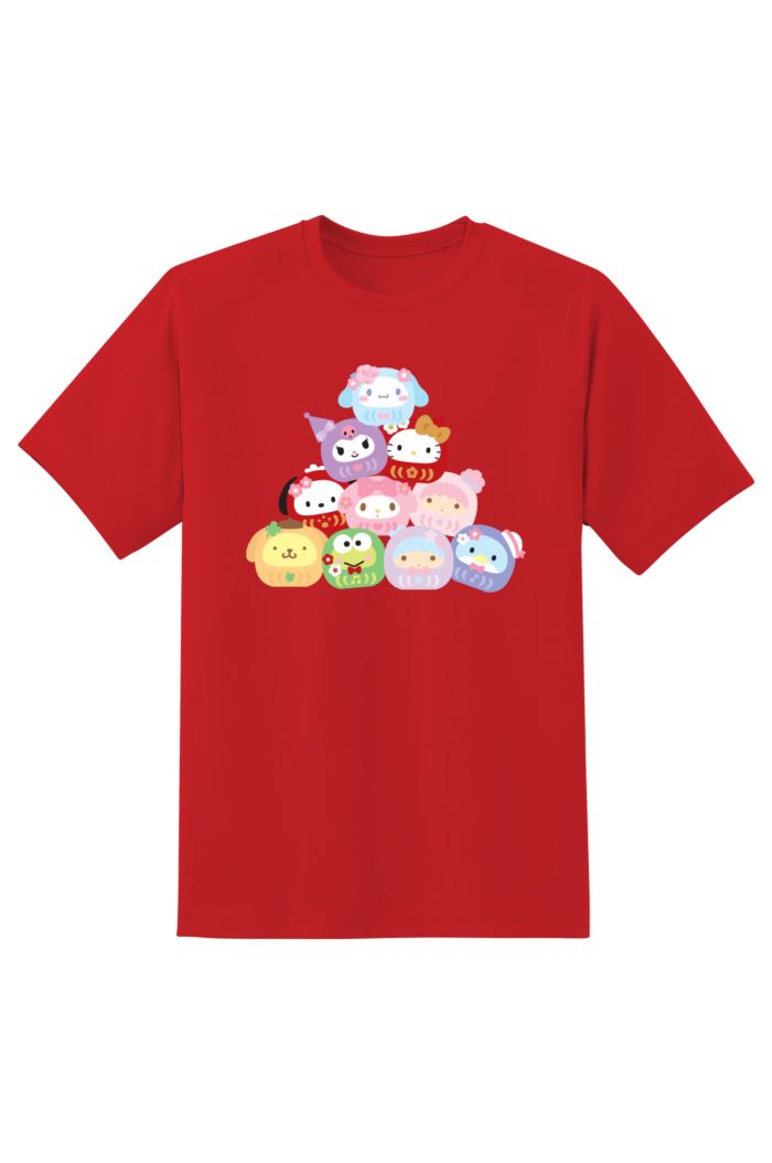 SANRIO MX DARUMA STACKING T-SHIRT RED XS