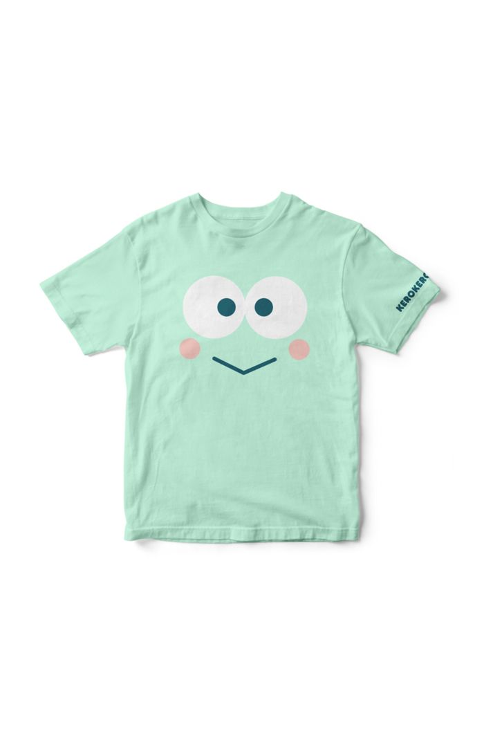 SANRIO KEROPPI FACE T-SHIRT - KIDS MINT S