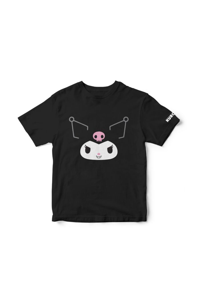 SANRIO KUROMI FACE T-SHIRT - KIDS BLACK S