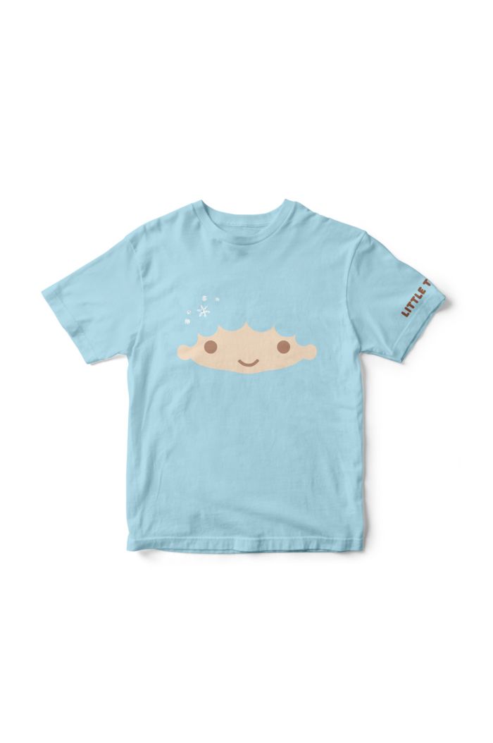 SANRIO KIKI FACE T-SHIRT - KIDS LIGHT BLUE S