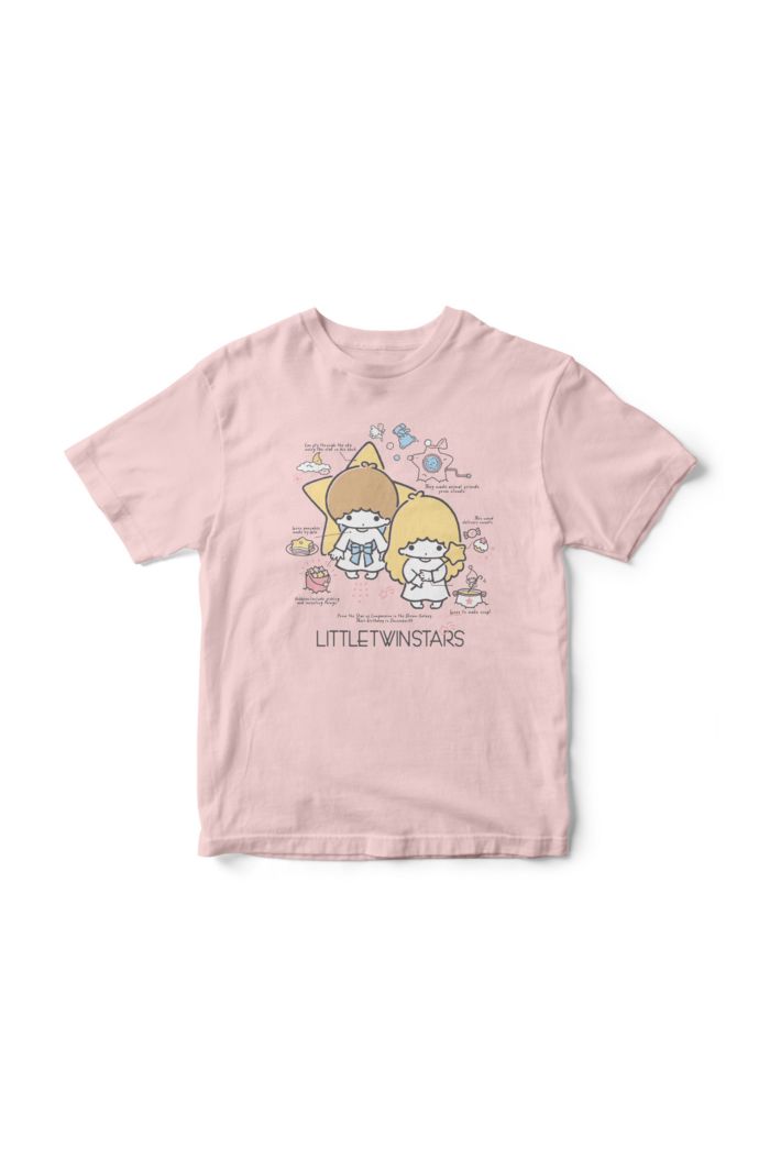 SANRIO LITTLE TWIN STARS T-SHIRT - KIDS LIGHT PINK S