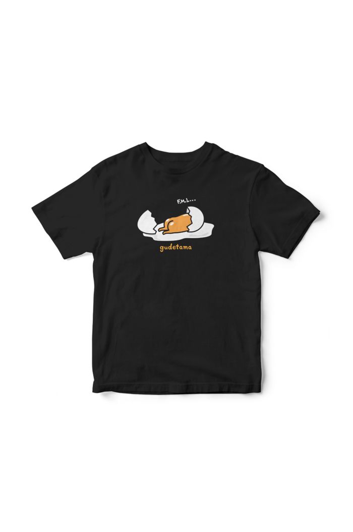 SANRIO GUDETAMA SEQUENCE T-SHIRT - KIDS BLACK S