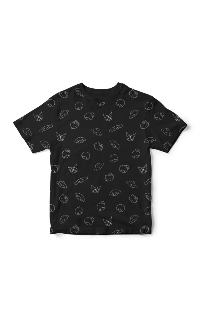 SANRIO MIX ALLOVER T-SHIRT - KIDS BLACK S