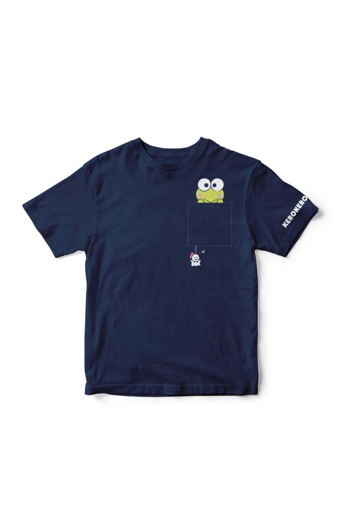 SANRIO KEROPPI POCKET T-SHIRT - KIDS NAVY L