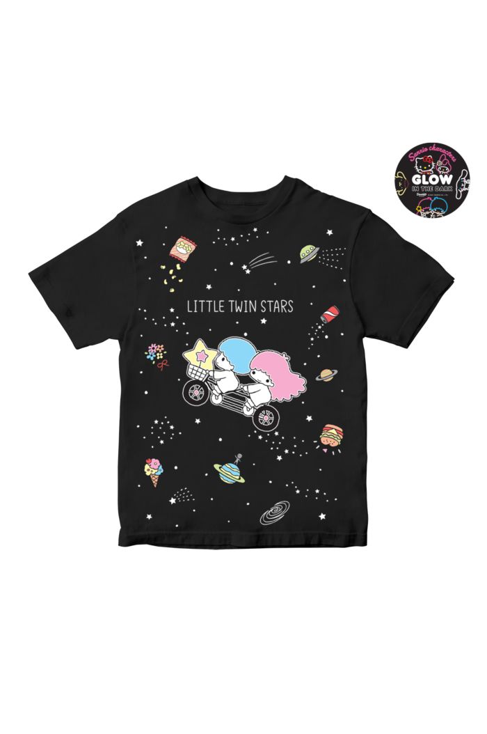 SANRIO MIX SPACE GLOW T-SHIRT - KIDS BLACK S