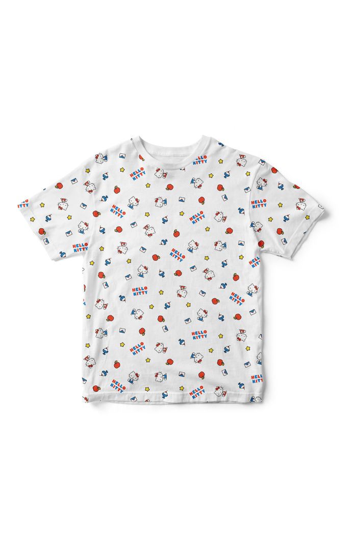 SANRIO MINI HELLO KITTY ALLOVER T-SHIRT - KIDS WHITE L