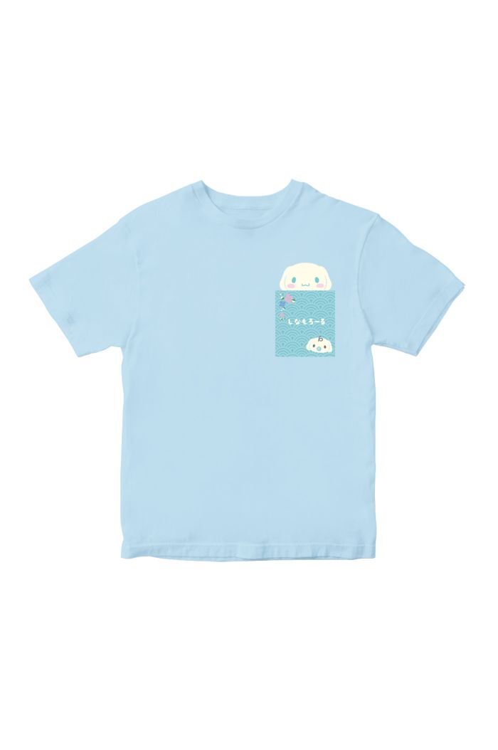SANRIO CN OMANJU POCKET T-SHIRT - KIDS PASTEL BLUE S