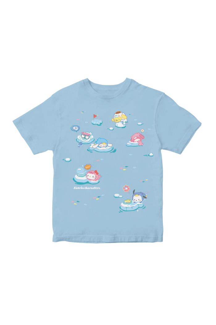 SANRIO MX ICEBERG T-SHIRT - KIDS PASTEL BLUE S