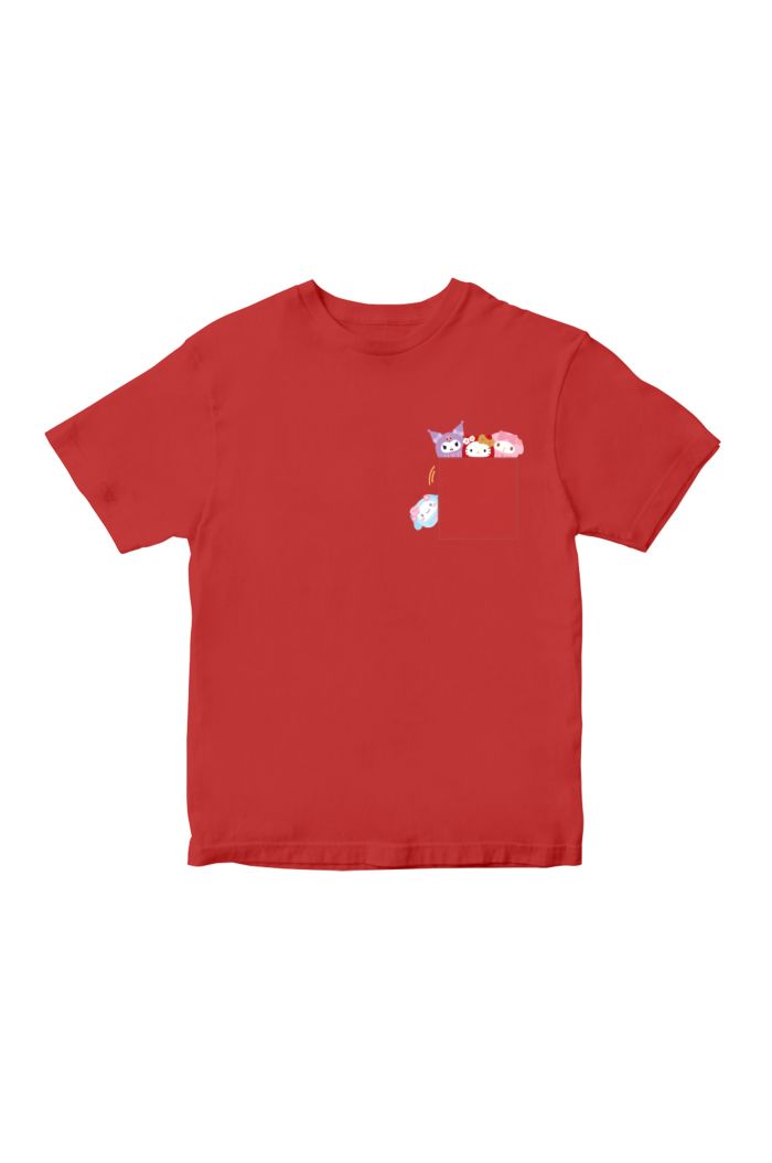 SANRIO MX DARUMA FALLING T-SHIRT - KIDS RED M