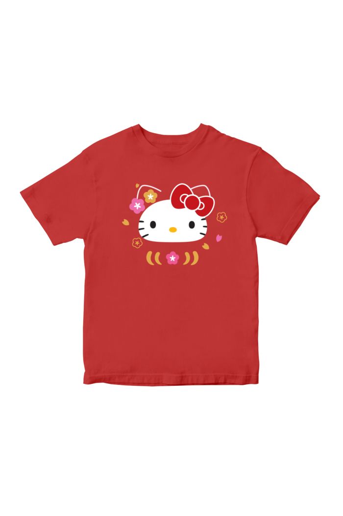 SANRIO KT DARUMA T-SHIRT - KIDS RED L
