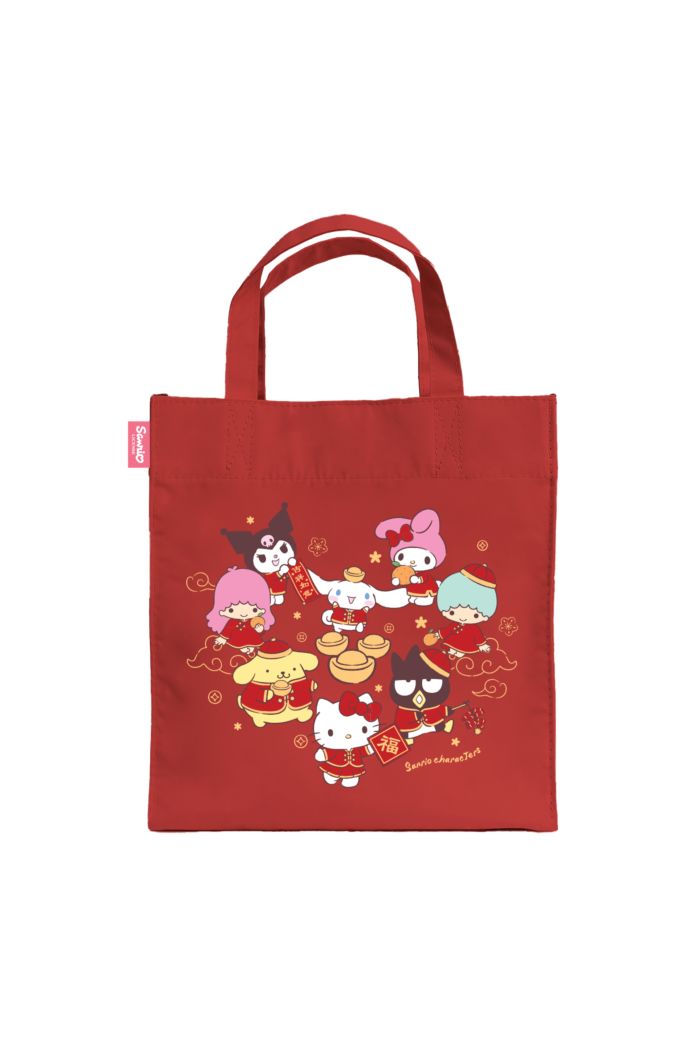 SANRIO MIX CNY CHARACTERS LUNCH BAG RED 23.5cm x 23.5cm